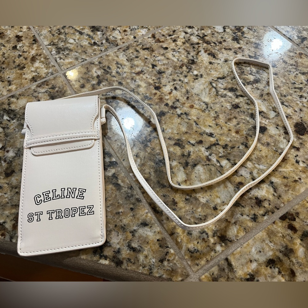 Celine White Phone Holster/Mini Crossbody - Picture 2 of 3